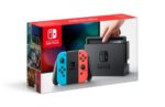 Consola Nintendo Switch negra con mandos Joy-Con derecho de color rojo neón
